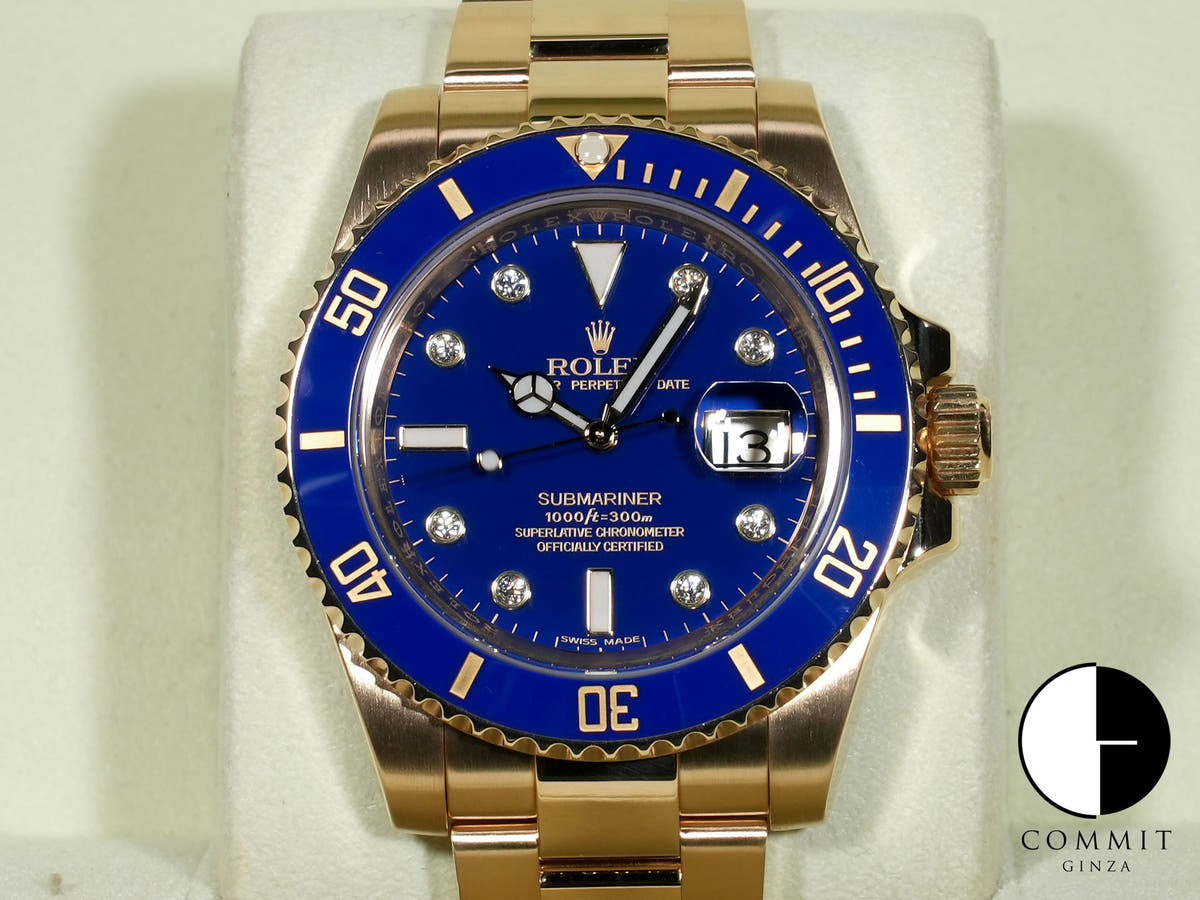 ロレックス サブマリーナー デイト Ref.116618GLB イエローゴールド ブルー文字盤 中古 nzs594uz