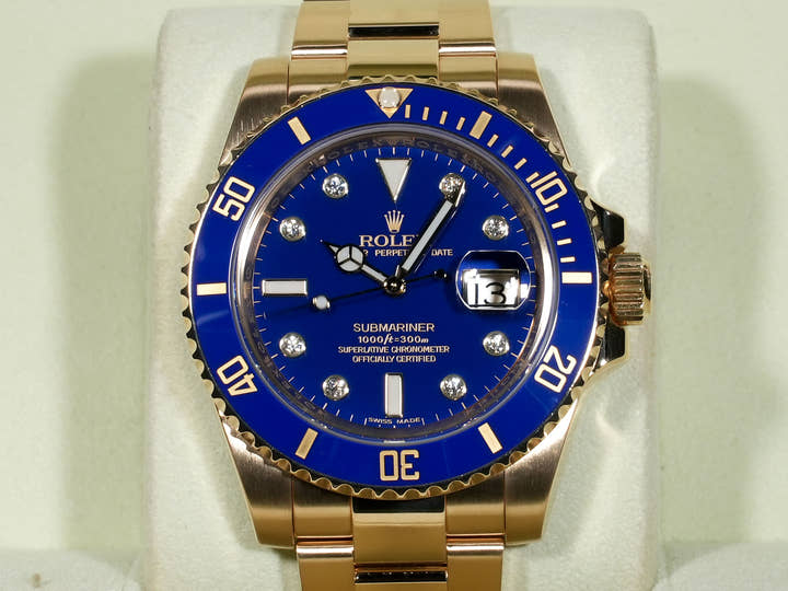 ロレックス サブマリーナー デイト Ref.116618GLB イエローゴールド ブルー文字盤 中古 nzs594uz