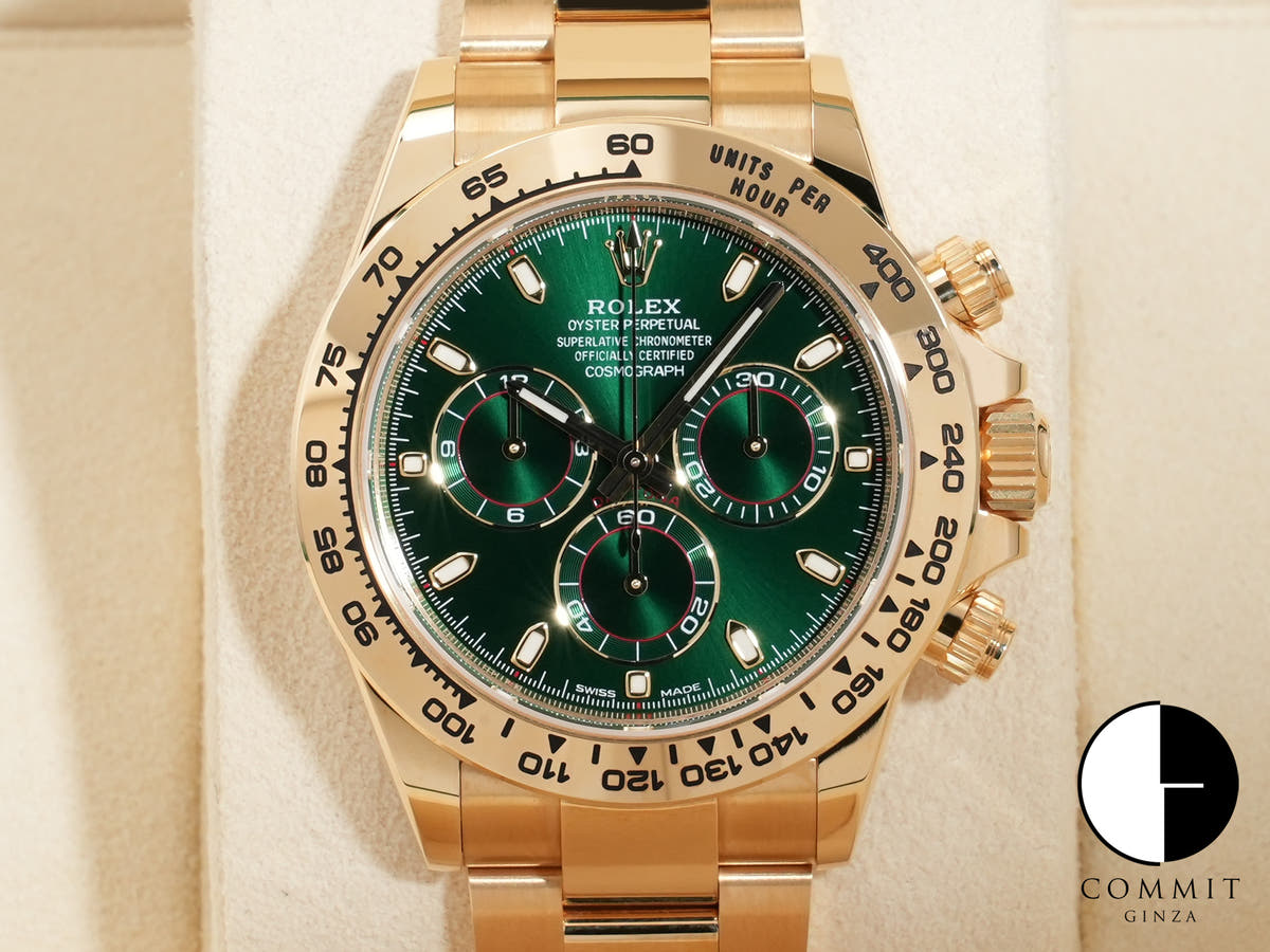 ロレックス デイトナ Ref.116508 イエローゴールド グリーン文字盤 美品 kj86wetr