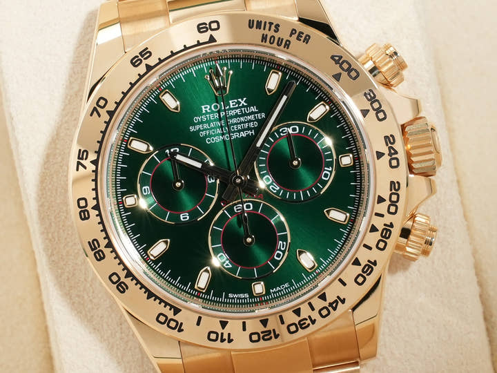 ロレックス デイトナ Ref.116508 イエローゴールド グリーン文字盤 美品 kj86wetr