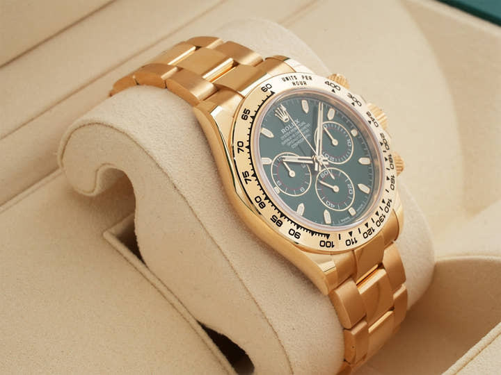 ロレックス デイトナ Ref.116508 イエローゴールド グリーン文字盤 美品 kj86wetr