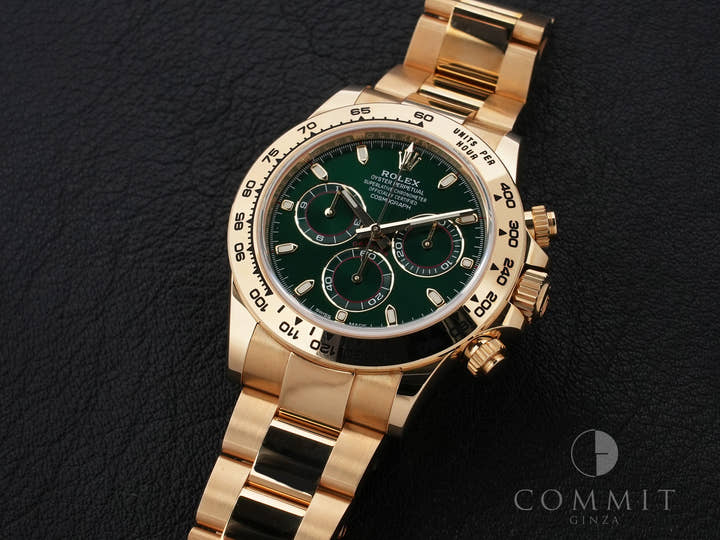 ロレックス デイトナ Ref.116508 イエローゴールド グリーン文字盤 美品 kj86wetr
