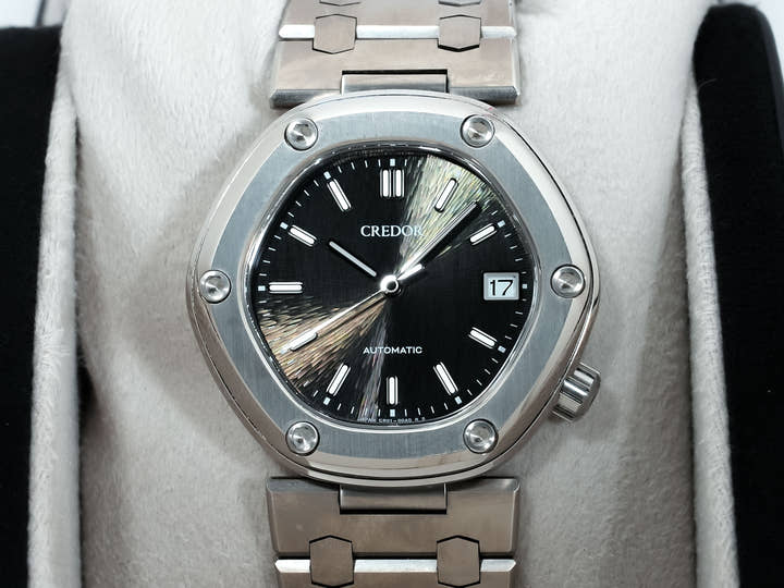 セイコー クレドール ロコモティブ Ref.GCCR999 TI ブラック文字盤 中古 g2fqk3uv