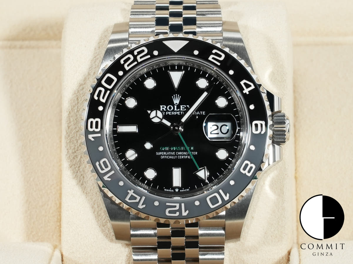 Rolex GMT Master II Ref.126710GRNR SS Black Dial Jubilee Bracelet Unused t743q6sk