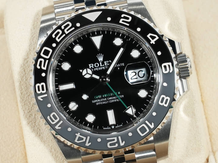 Rolex GMT Master II Ref.126710GRNR SS Black Dial Jubilee Bracelet Unused t743q6sk