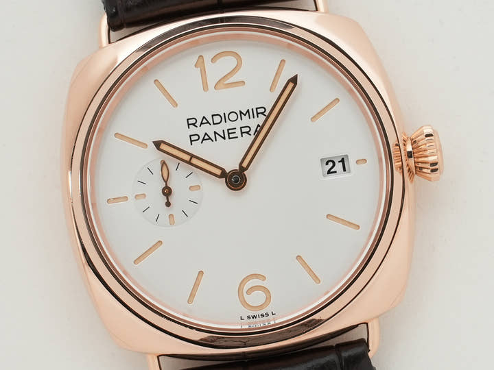 パネライ ラジオミール クアランタ ゴールドテック™ Ref.PAM01026 GOLDTECH ホワイト文字盤 美中古 3c3mjffz