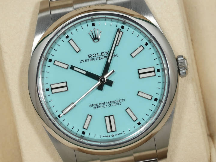 ロレックス オイスターパーペチュアル41 Ref.124300 ステンレススチール ターコイズ文字盤