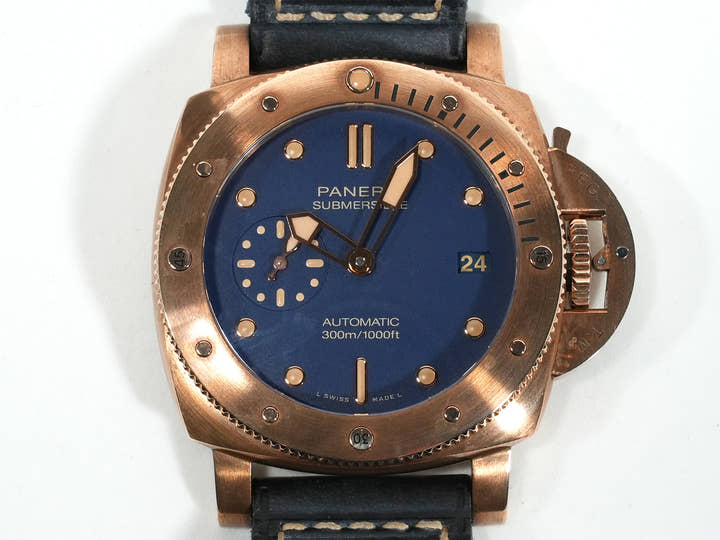 パネライ サブマーシブル ブロンゾ ブルー アビッソ Ref.PAM01074 BRONZE ブルー文字盤 中古 2jo7m8y2