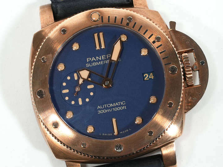 パネライ サブマーシブル ブロンゾ ブルー アビッソ Ref.PAM01074 BRONZE ブルー文字盤 中古 2jo7m8y2