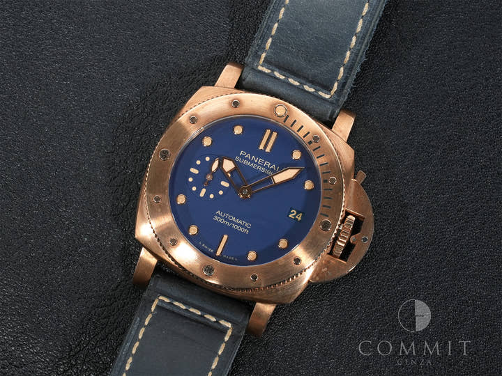 パネライ サブマーシブル ブロンゾ ブルー アビッソ Ref.PAM01074 BRONZE ブルー文字盤 中古 2jo7m8y2