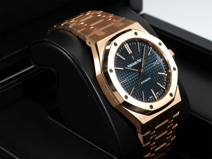 オーデマピゲ ロイヤルオーク Ref.15400OR.OO.1220OR.03 ピンクゴールド ブルー文字盤
