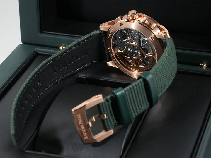 オーデマピゲ CODE 11.59 バイ オーデマ ピゲ クロノグラフ Ref.26393OR.OO.A056KB.01 ピンクゴールド グリーン文字盤