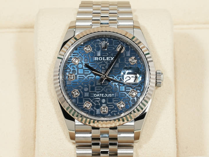 ロレックス デイトジャスト36 Ref.126234G ステンレススチール/ホワイトゴールド ブルーホリコンピューター文字盤 ジュビリーブレスレット 美中古 e5gnahrc