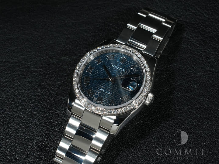 Rolex Datejust Ref.116244 SS/WG Blue Holocomputer Dial Good Condition phww67ub