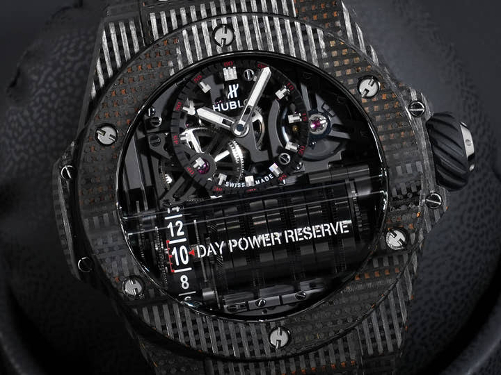 ウブロ ビッグ・バン MP-11 14デイ パワーリザーブ 3D カーボン Ref.911.QD.0123.RX CA スケルトン文字盤 美中古 yh7w3e8e