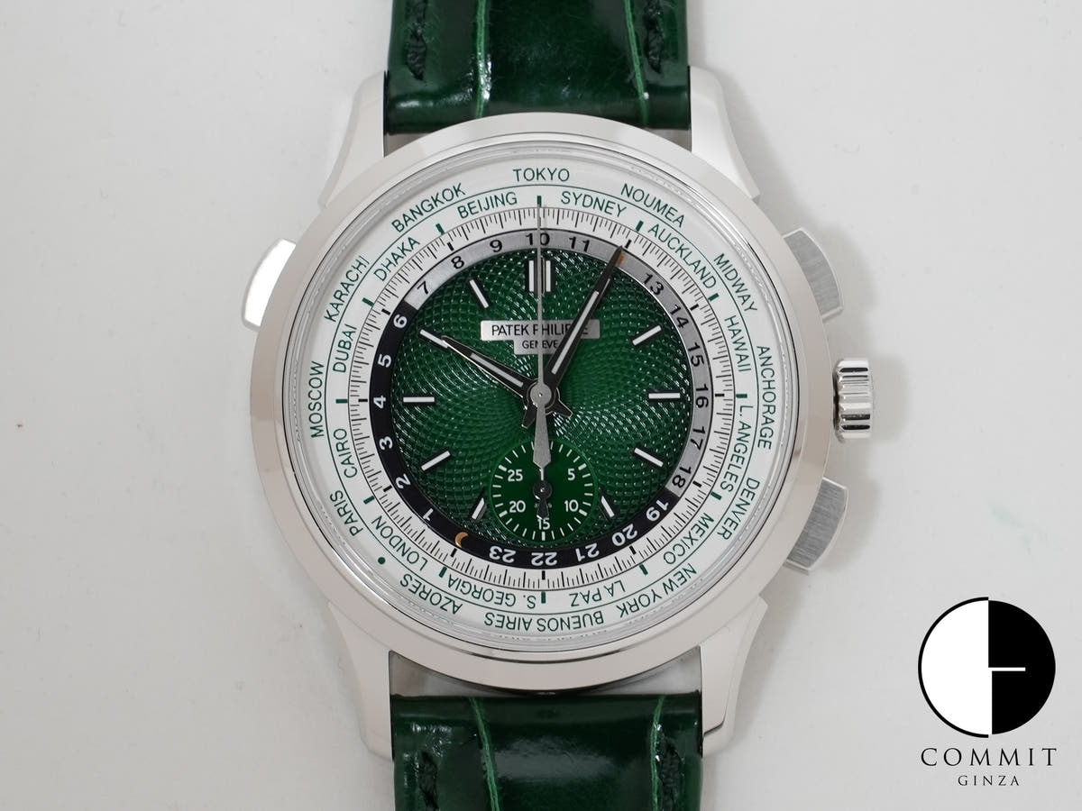 パテックフィリップ コンプリケーション ワールドタイム クロノグラフ Ref.5930P-001 プラチナ グリーン文字盤