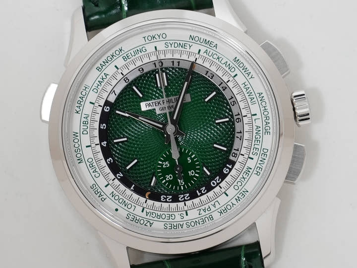 パテックフィリップ コンプリケーション ワールドタイム クロノグラフ Ref.5930P-001 プラチナ グリーン文字盤