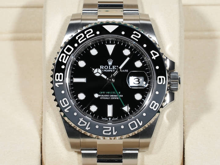 Rolex GMT Master II Ref.126710GRNR SS Black Dial Oyster Bracelet Unused fc8ydzyk