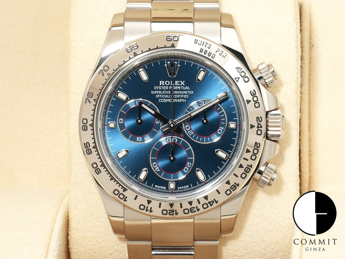 ロレックス デイトナ Ref.116509 ホワイトゴールド ブルー文字盤 美中古 xmt9tp4v