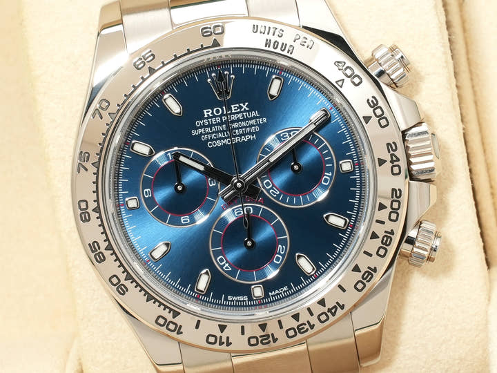 ロレックス デイトナ Ref.116509 ホワイトゴールド ブルー文字盤 美中古 xmt9tp4v