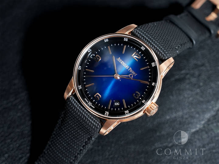 オーデマピゲ CODE 11.59 バイ オーデマ ピゲ Ref.15210OR.OO.A028CR.01 ピンクゴールド スモークブルーラッカー文字盤