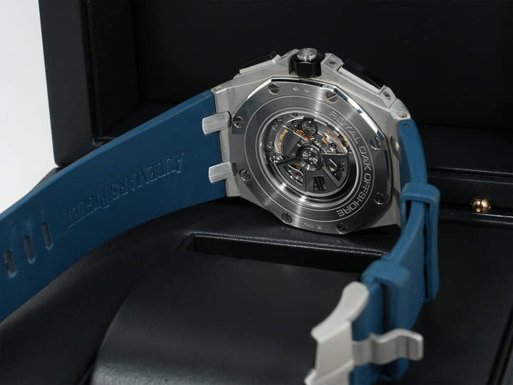 オーデマピゲ ロイヤルオーク オフショア クロノグラフ Ref.26401PO.OO.A018CR.01 プラチナ ブルー文字盤 中古 rom6jf5t