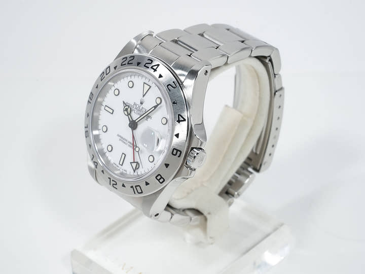 ロレックス エクスプローラーII Ref.16570 ステンレススチール ホワイト文字盤 中古 rzhq6gju
