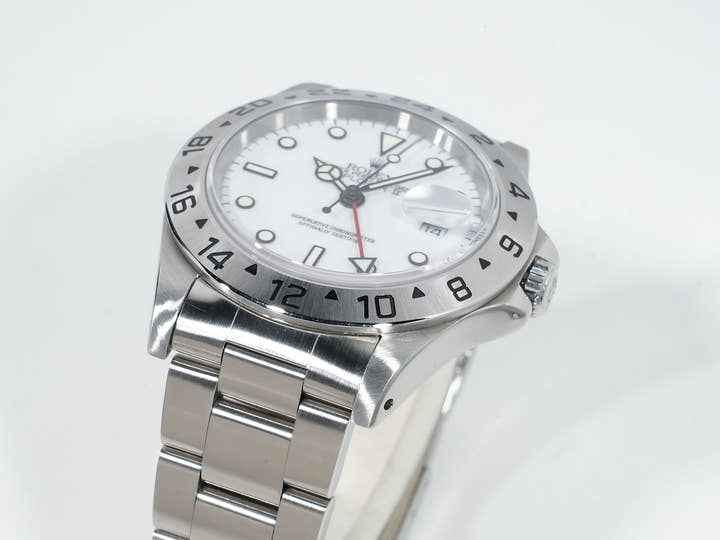 ロレックス エクスプローラーII Ref.16570 ステンレススチール ホワイト文字盤 中古 rzhq6gju
