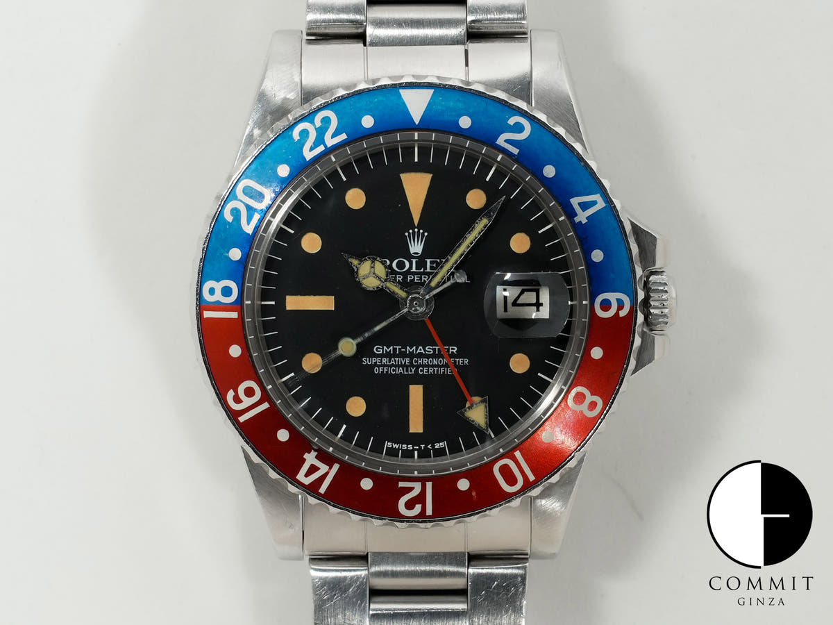 ロレックス GMTマスター Ref.1675 ステンレススチール ブラック文字盤 中古 yukmxqq5 オイスターブレスレット