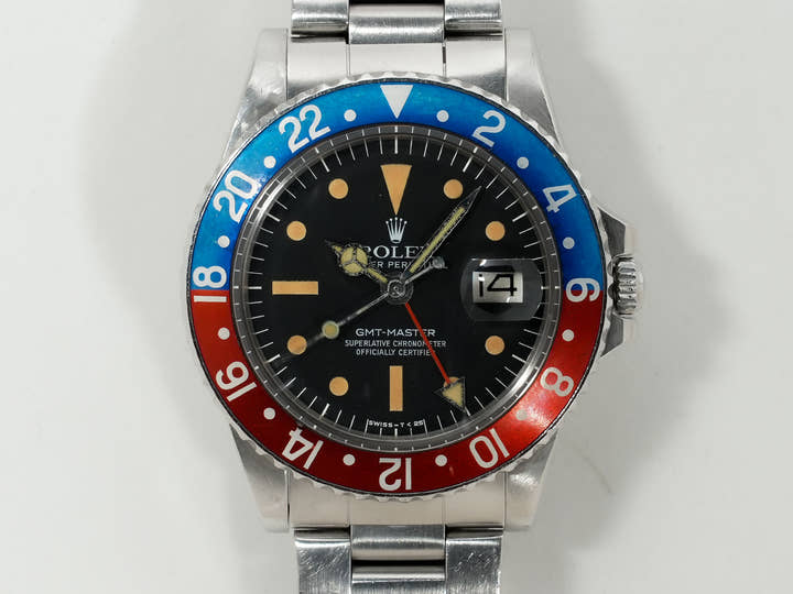 ロレックス GMTマスター Ref.1675 ステンレススチール ブラック文字盤 中古 yukmxqq5 オイスターブレスレット