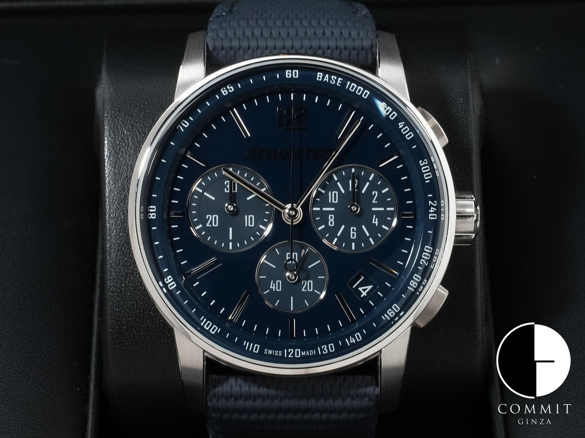 オーデマピゲ CODE 11.59 バイ オーデマ ピゲ クロノグラフ Ref.26393BC.OO.A321CR.01 ホワイトゴールド ブルーラッカー文字盤