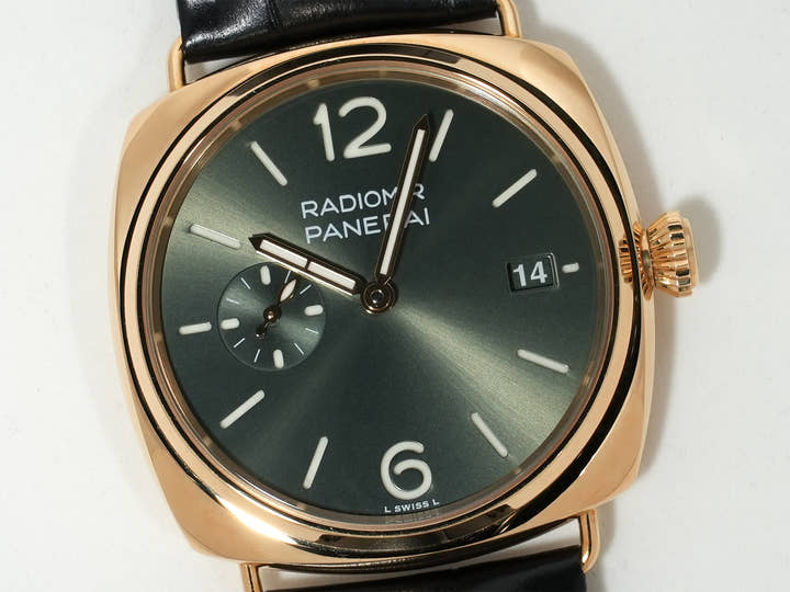 パネライ ラジオミール クアランタ イエローゴールド Ref.PAM01437 イエローゴールド グリーン文字盤 美中古 ndcnvp9s