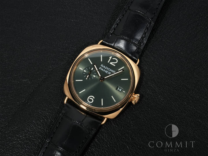 パネライ ラジオミール クアランタ イエローゴールド Ref.PAM01437 イエローゴールド グリーン文字盤 美中古 ndcnvp9s
