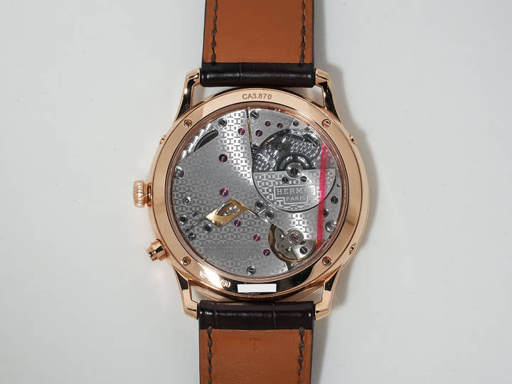 エルメス スリム ドゥ エルメス パーペチュアルカレンダー Ref.CA3.870 ピンクゴールド シルバー文字盤 中古 75e8jpry