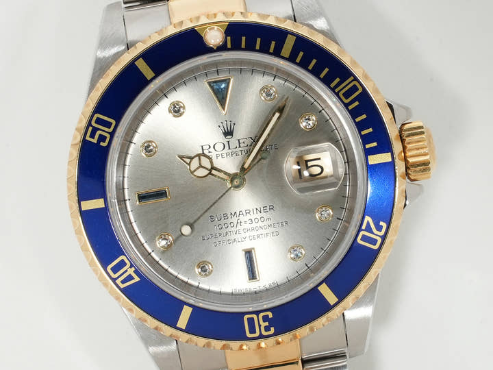 ロレックス サブマリーナー デイト Ref.16613SG ステンレススチール/イエローゴールド グレー文字盤