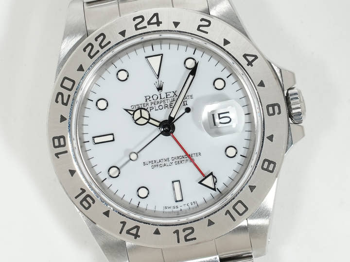 ロレックス エクスプローラーII Ref.16570 ステンレススチール ホワイト文字盤