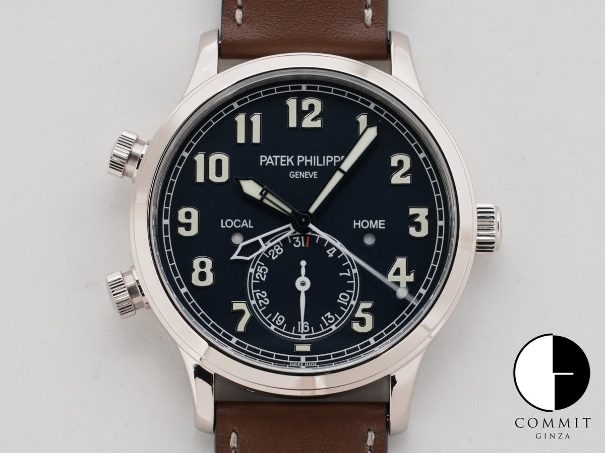 パテックフィリップ カラトラバ パイロット トラベルタイム Ref.5524G-001 ホワイトゴールド ブルー文字盤