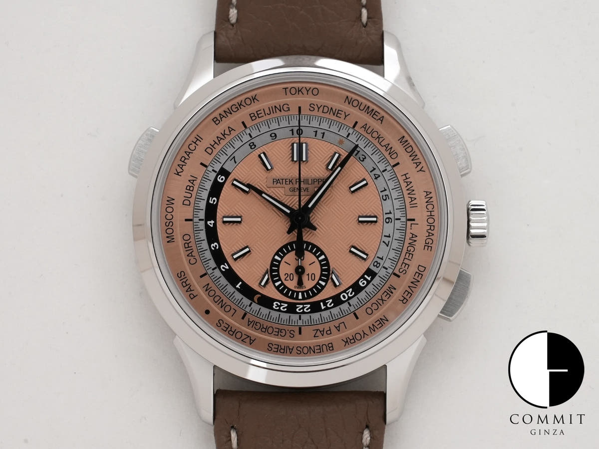 パテックフィリップ コンプリケーション ワールドタイム クロノグラフ Ref.5935A-001 ステンレススチール ローズゴールドメッキ オパーリン文字盤