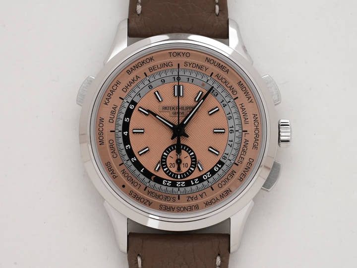 パテックフィリップ コンプリケーション ワールドタイム クロノグラフ Ref.5935A-001 ステンレススチール ローズゴールドメッキ オパーリン文字盤