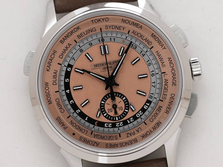 パテックフィリップ コンプリケーション ワールドタイム クロノグラフ Ref.5935A-001 ステンレススチール ローズゴールドメッキ オパーリン文字盤