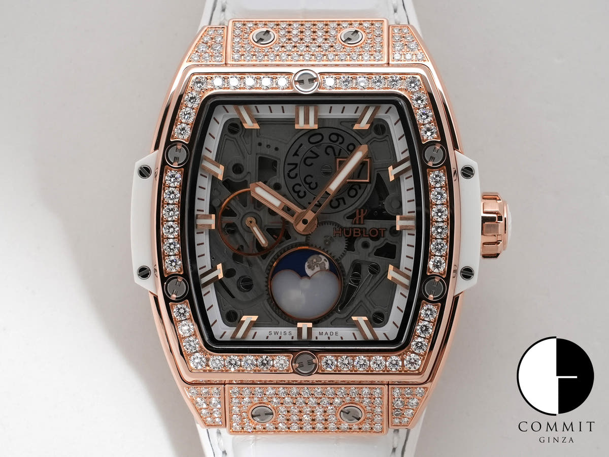 ウブロ スピリット オブ ビッグ バン ムーンフェイズ Ref.647.OE.2080.RW.1604 18KKG スケルトン文字盤 美中古 jjm2pdxh