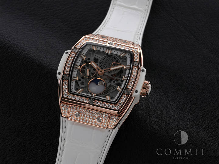 ウブロ スピリット オブ ビッグ バン ムーンフェイズ Ref.647.OE.2080.RW.1604 18KKG スケルトン文字盤 美中古 jjm2pdxh