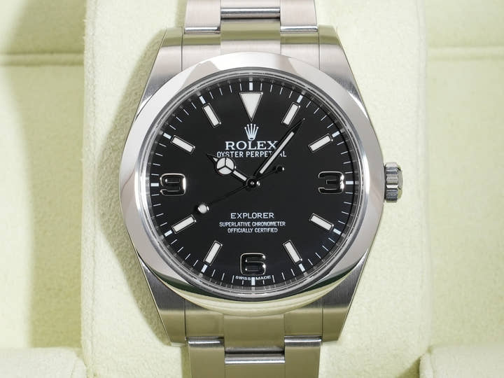 Rolex Explorer I Mirror Blackout Ref.214270 SS Black Dial Unused wsa8ga5s