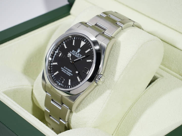 Rolex Explorer I Mirror Blackout Ref.214270 SS Black Dial Unused wsa8ga5s