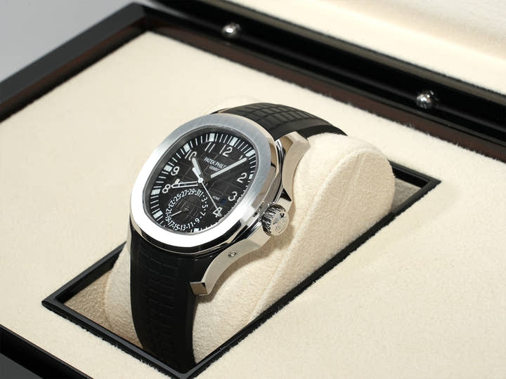 パテックフィリップ アクアノート トラベルタイム Ref.5164A-001 ステンレススチール ブラック文字盤