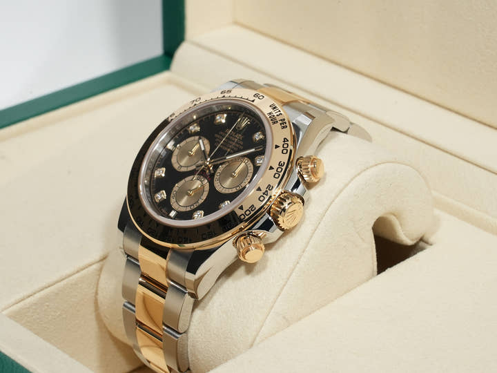 ロレックス デイトナ Ref.126503G ステンレススチール/イエローゴールド ブラックxゴールデンx8Pダイヤ文字盤