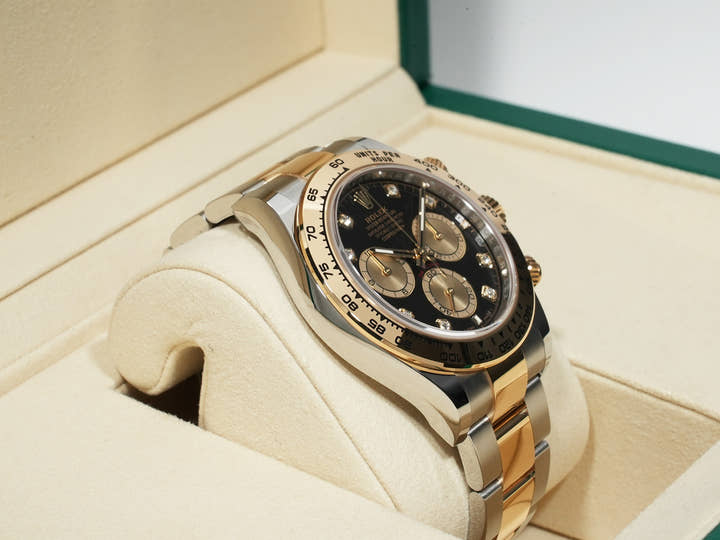 ロレックス デイトナ Ref.126503G ステンレススチール/イエローゴールド ブラックxゴールデンx8Pダイヤ文字盤