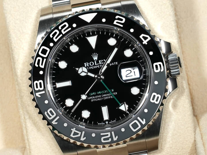 ロレックス GMTマスターII Ref.126710GRNR ステンレススチール ブラック文字盤 オイスターブレスレット