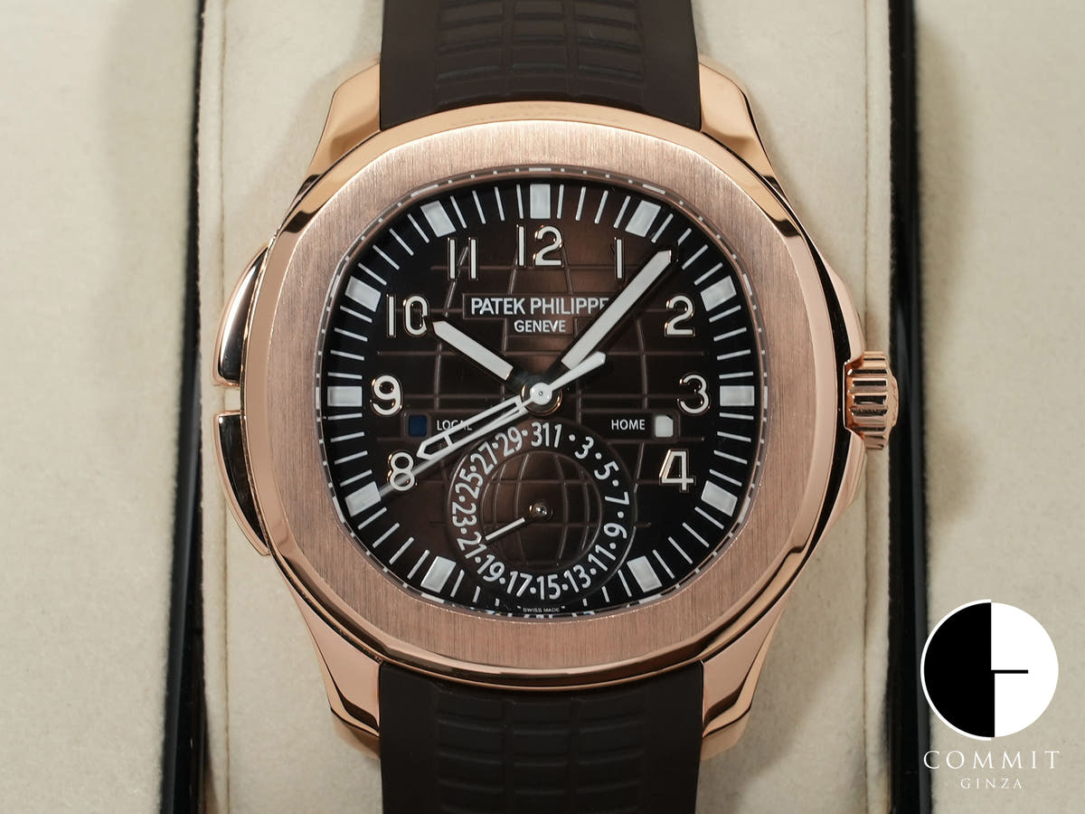 パテックフィリップ アクアノート Ref.5164R-001 ローズゴールド ブラウン エンボス文字盤