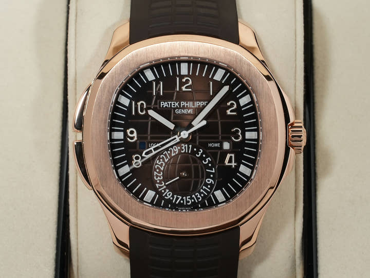 パテックフィリップ アクアノート Ref.5164R-001 ローズゴールド ブラウン エンボス文字盤